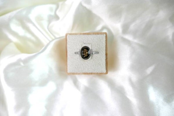 Rauchquarz Ring mit facettiertem Stein