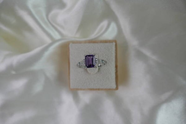 Amethyst Ring eckig