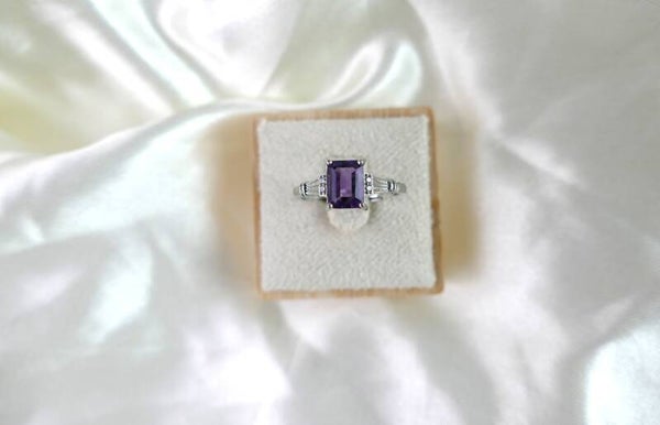 Amethyst Ring eckig