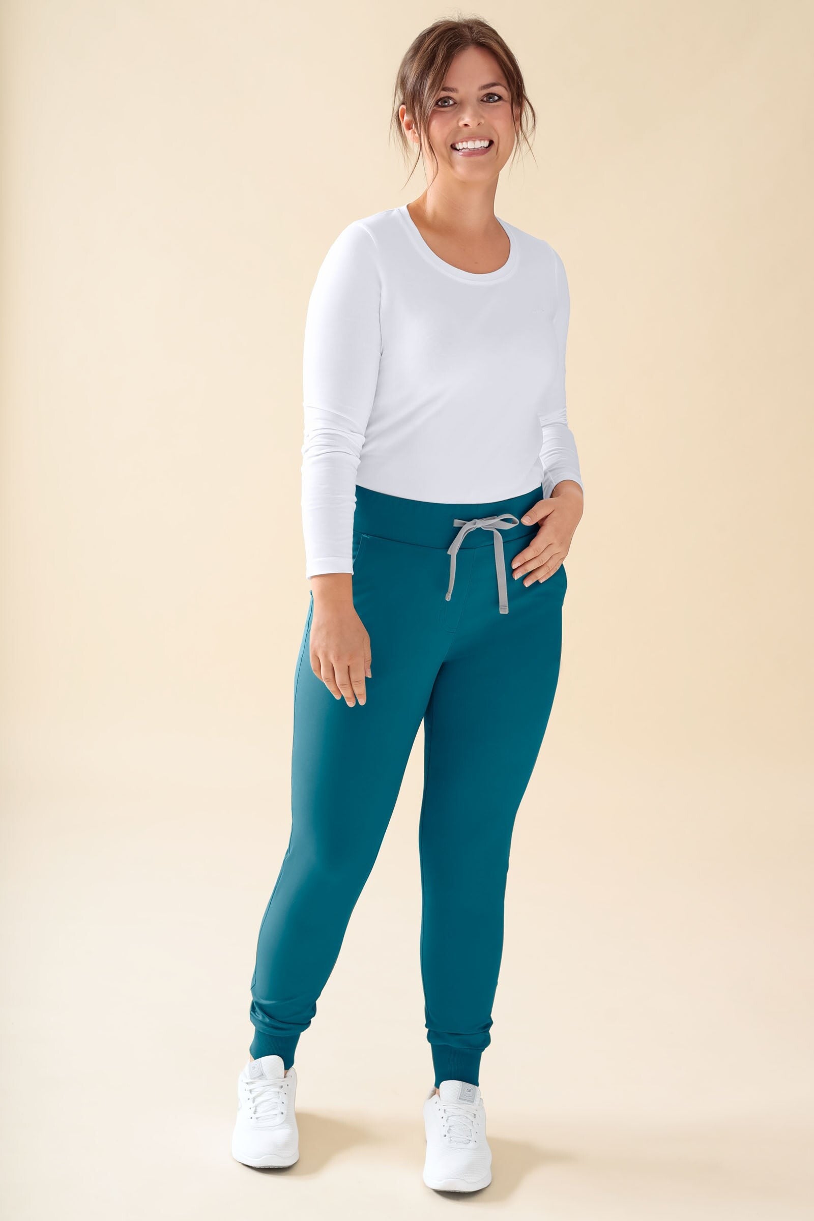 Donna: KAERE Pantaloni - orlo elasticizzato - taglia corta - senza tasche sulle gambe