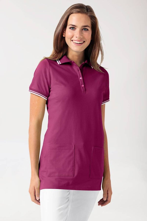 Donna: Maglia lunga in piqué - colletto a polo