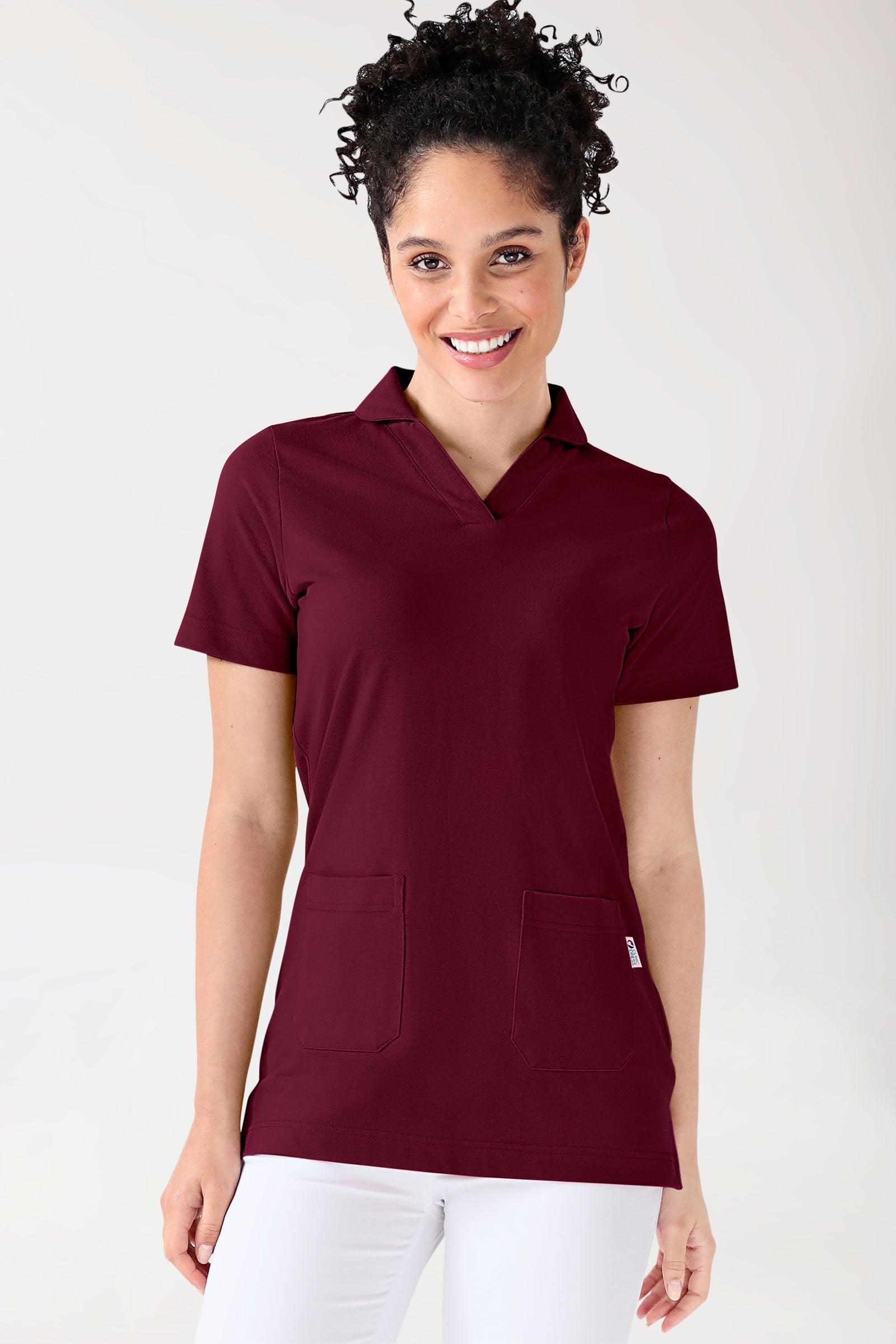 Donna: Maglia lunga in piqué - con colletto