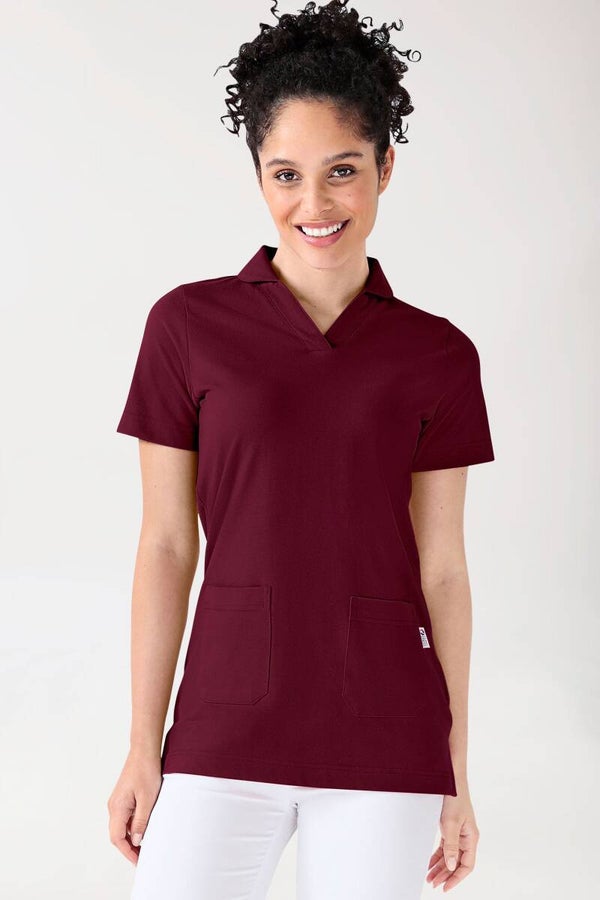 Donna: Maglia lunga in piqué - con colletto