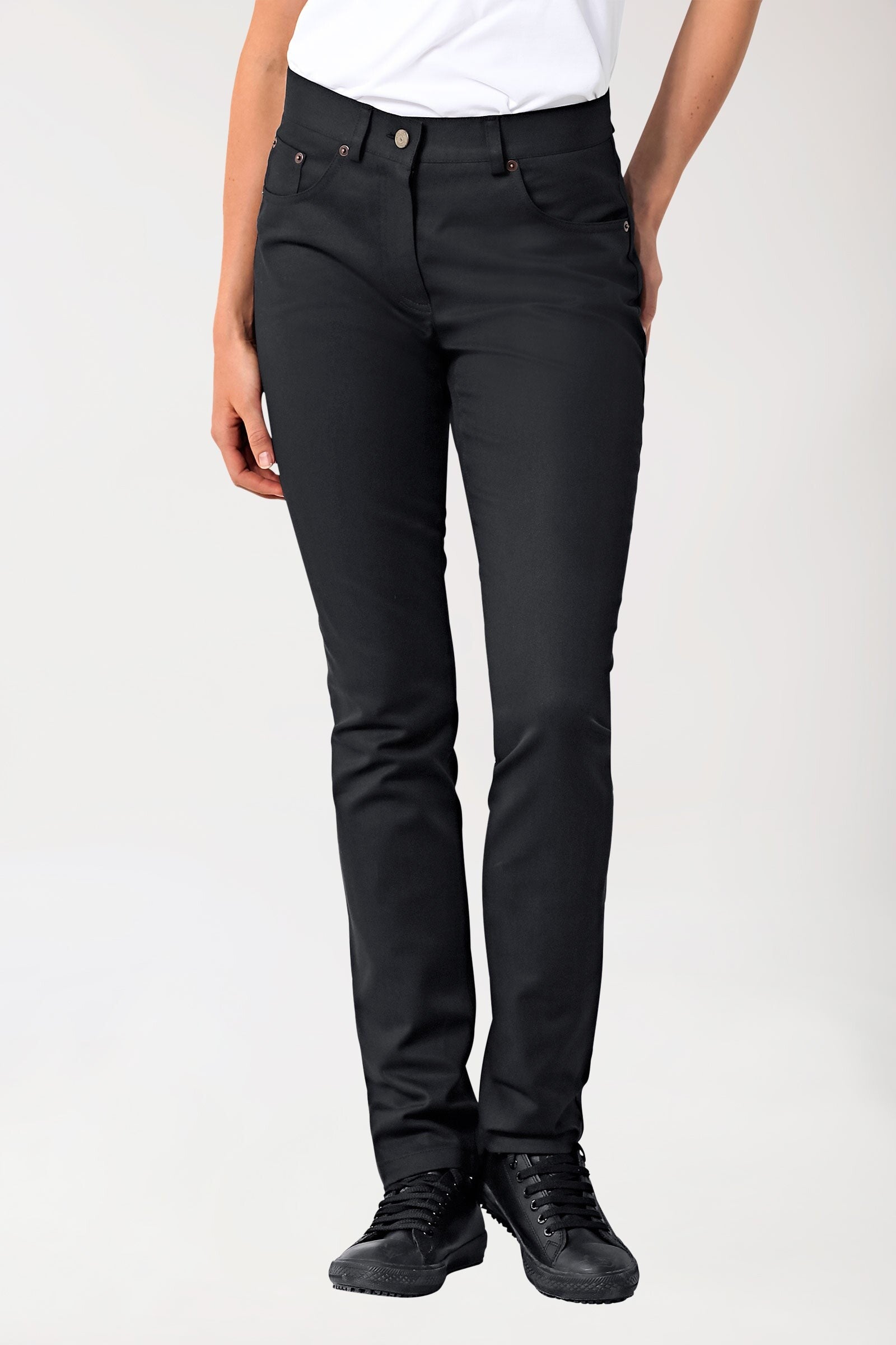 Donna: Pantaloni 5 tasche - effetto jeans - vita alta