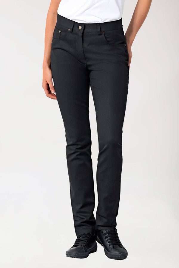 Donna: Pantaloni 5 tasche - effetto jeans - vita alta