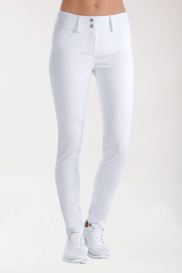 Donna: Pantaloni comfort stretch - 5 tasche con cintura alta