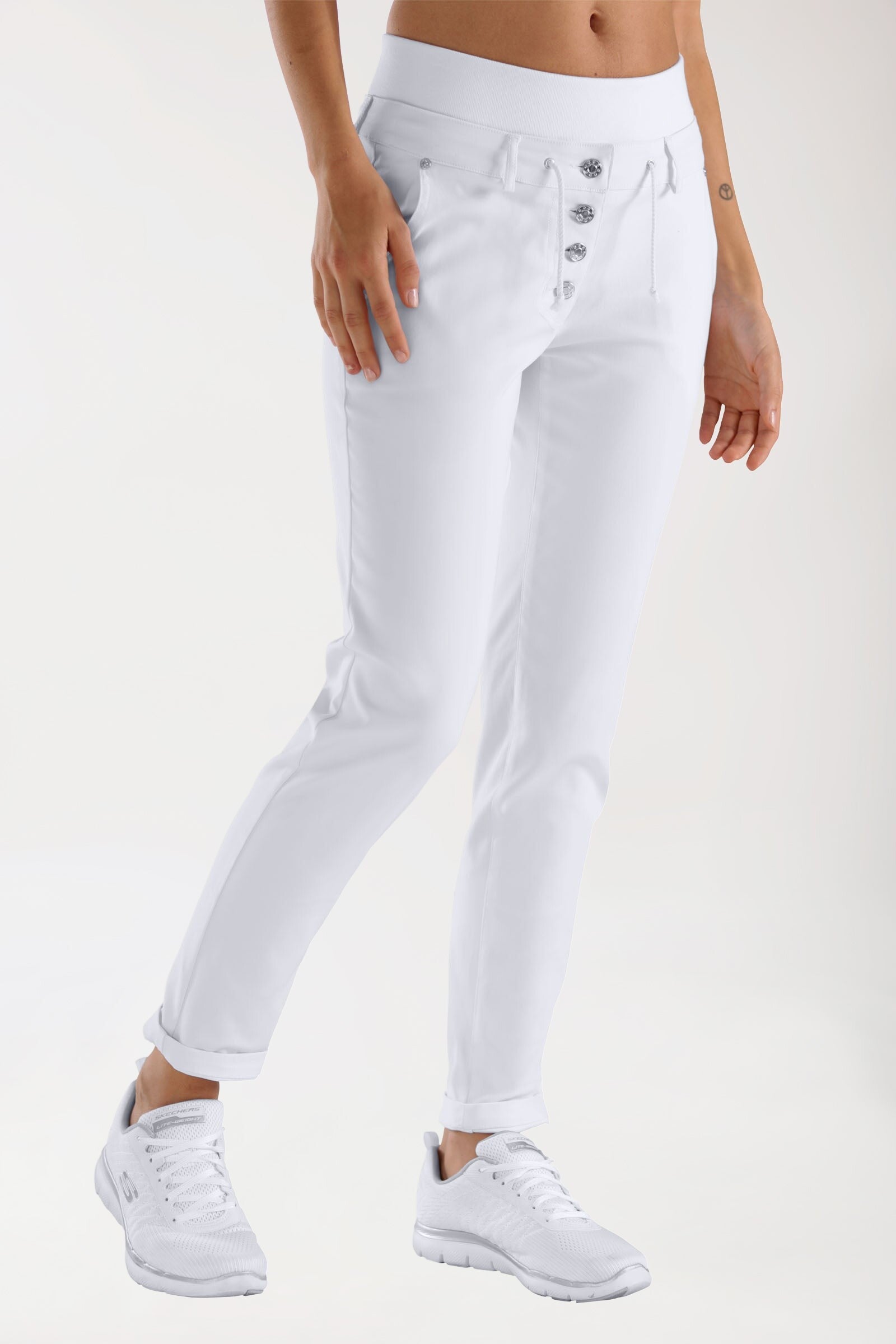 Donna: Pantaloni comfort stretch - cintura elastica in maglia