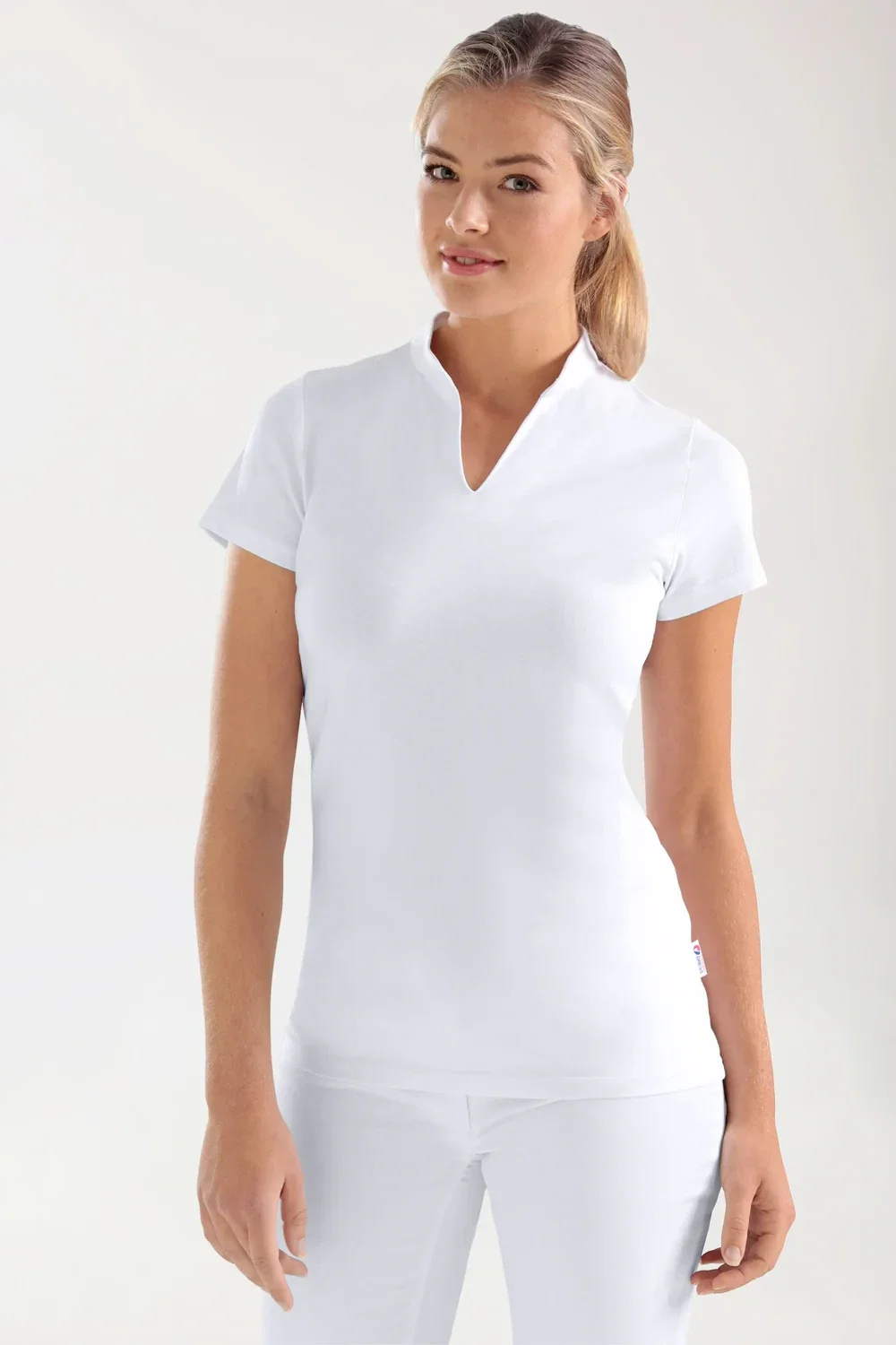 Donna: T-shirt elasticizzata - collo alto