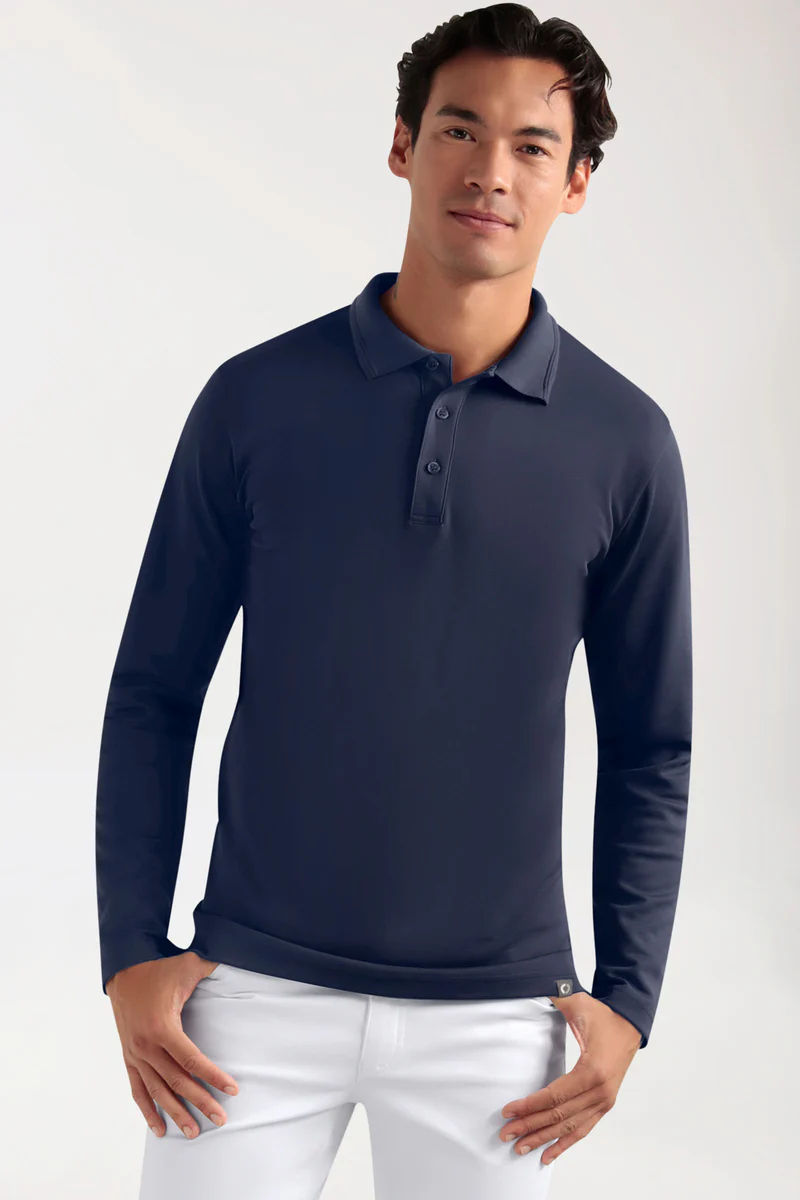 Uomo: COMFY FLEX Polo a maniche lunghe elasticizzata