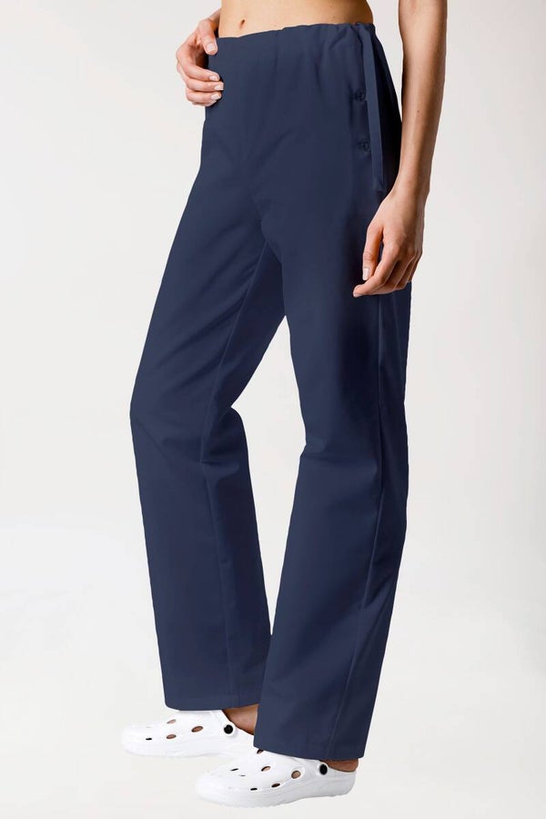 Unisex: Pantaloni in cotone - chiusura laterale con bottoni