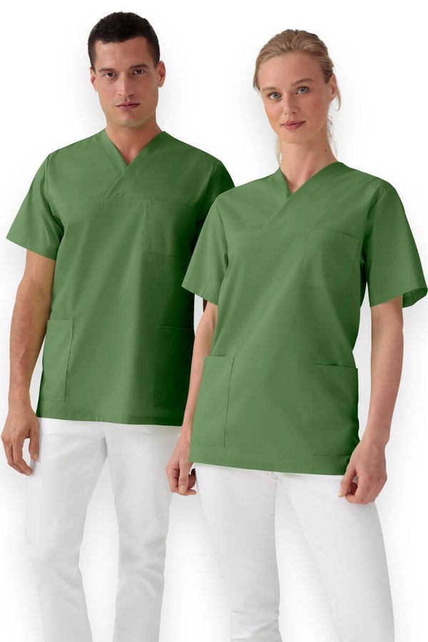 Unisex: Tunica stretch - scollo a V - 1 tasca sul petto