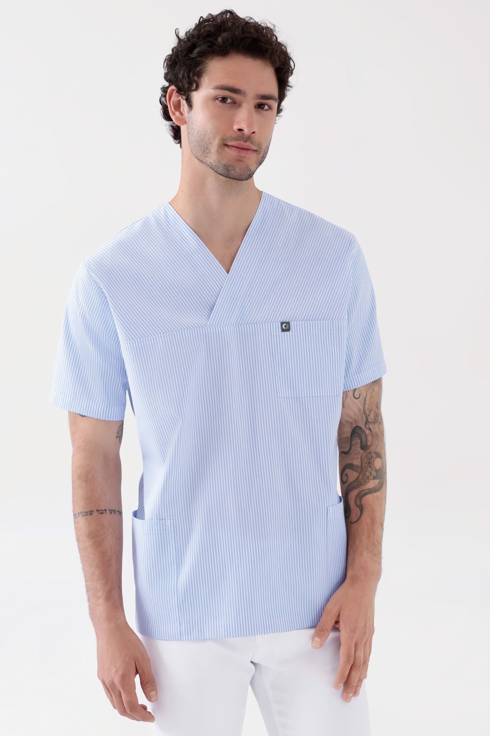 Unisex: Tunica stretch - scollo a V - mod. 140451