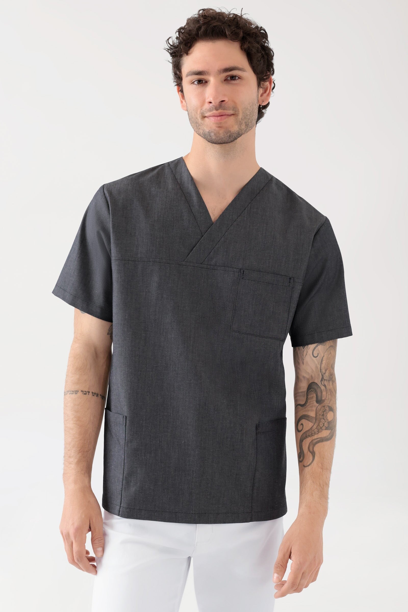 Unisex: Tunica stretch - scollo a V - mod. 140453