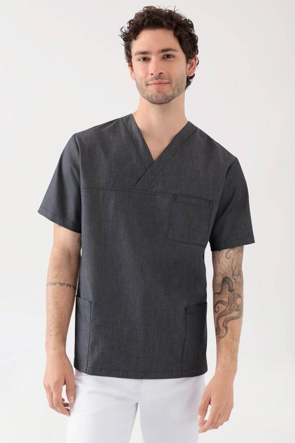 Unisex: Tunica stretch - scollo a V - mod. 140453