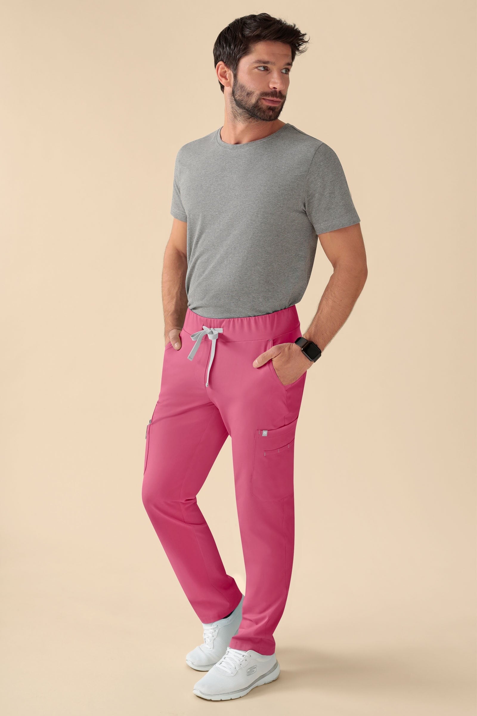 Uomo: KAERE Pantaloni - orlo dritto - taglia corta - con tasche sulle gambe