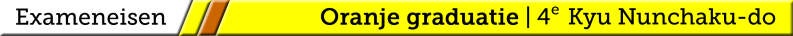 Examen eisen voor de Oranje band 4e Kyu