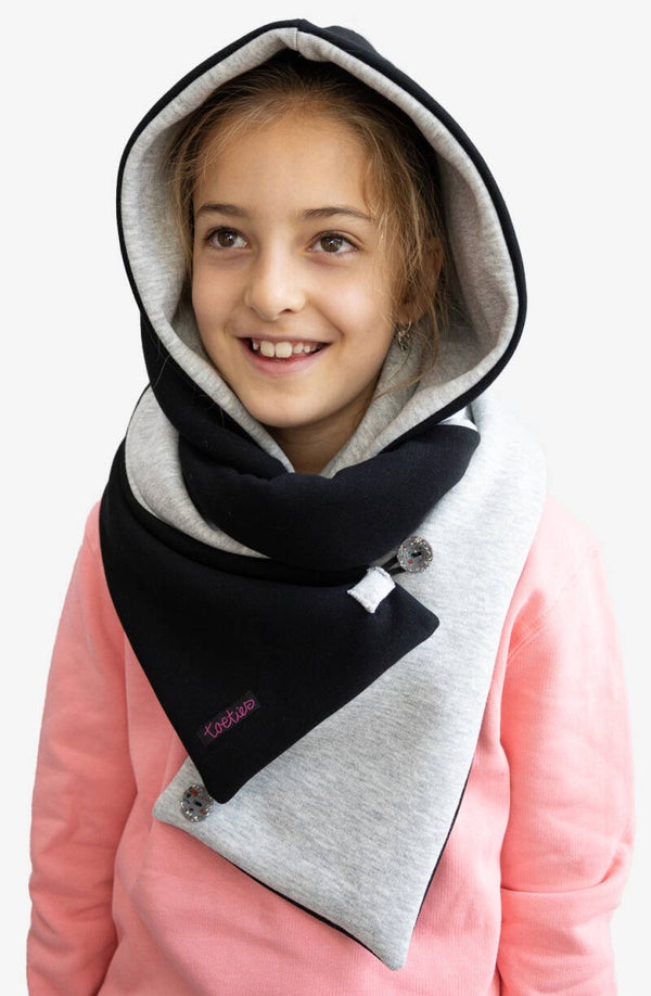Capusjaal- sjaal met capuchon omkeerbaar voor kids 7-10 jaar: Kies je kleuren