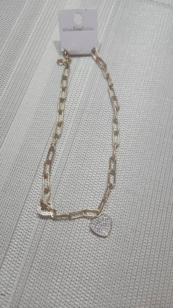 Collier grosse maille cœur