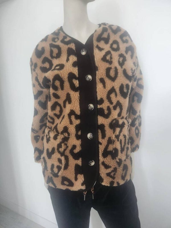 Veste fourrure léopard