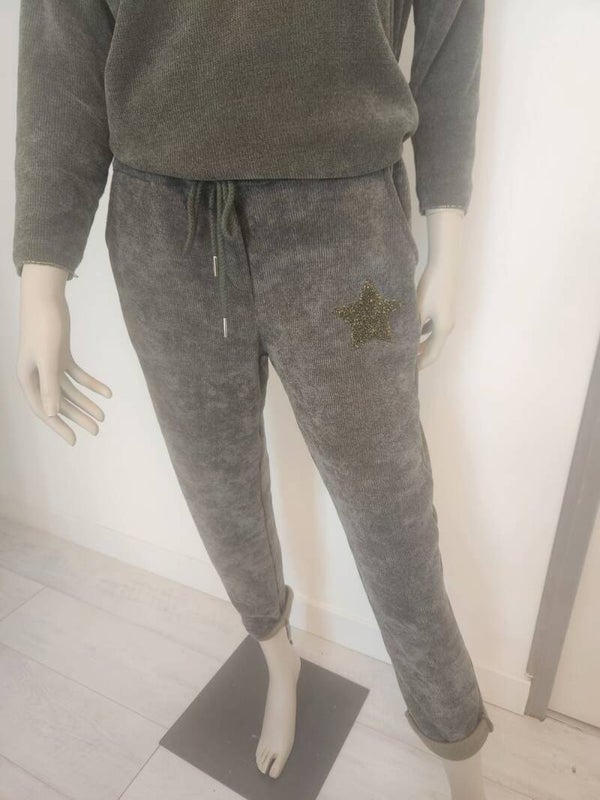 Pantalon velours étoile