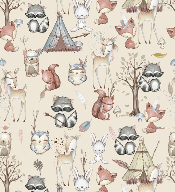 085 Waldtierli beige ALLOVERPRINT