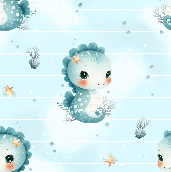 1399 Seepferdli blau ALLOVERPRINT