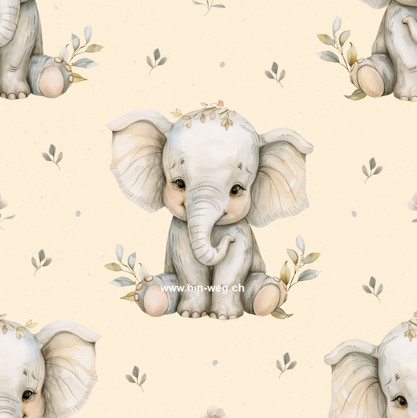 1425 Elefant Vanilla ALLOVERPRINT