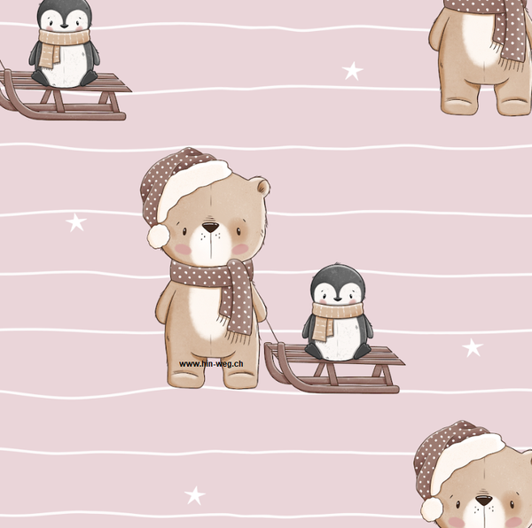 1579 Schlittenfahrt Rosa ALLOVERPRINT