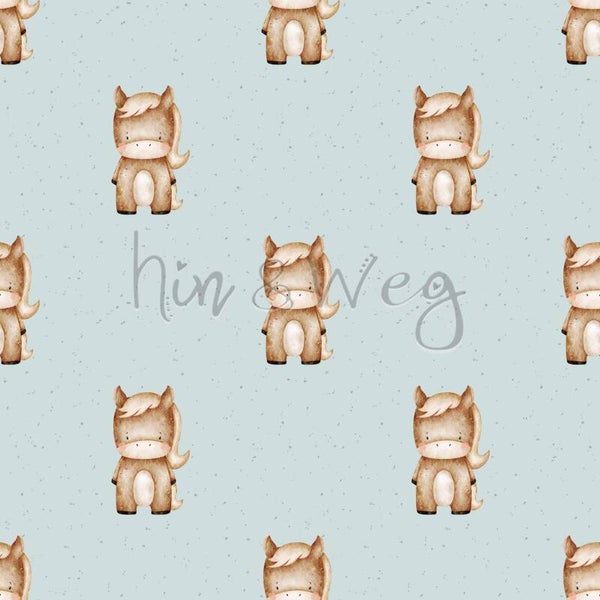 1666 Pony Blau ALLOVERPRINT