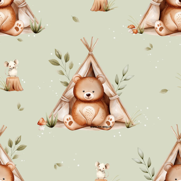 1787 ZeltBär grün ALLOVERPRINT