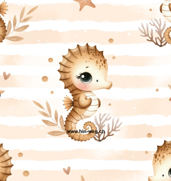 1900 Seepferdli beige ALLOVERPRINT