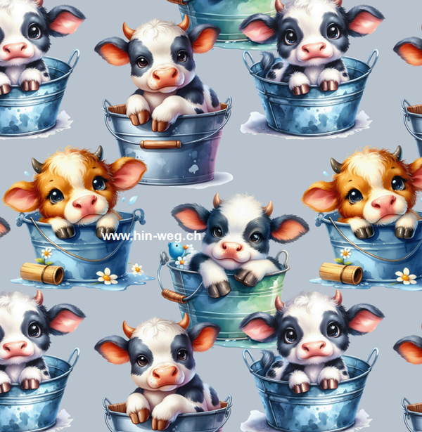 3232 Chuehli im Eimer Grau ALLOVERPRINT