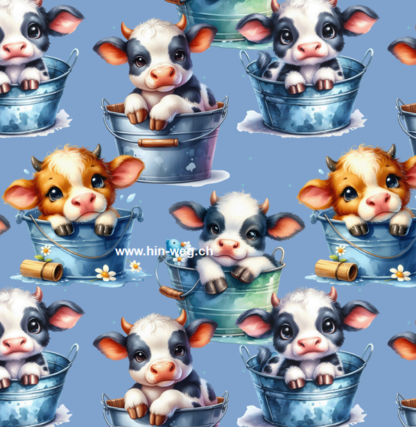 3234 Chuehli im Eimer Himmelblau ALLOVERPRINT