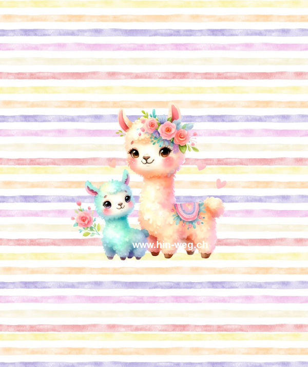 2076 Alpaka Regenbogen EINZELPANEL