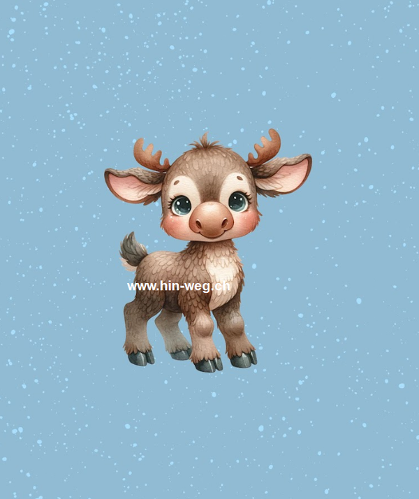 2077 Elchli Blau EINZELPANEL