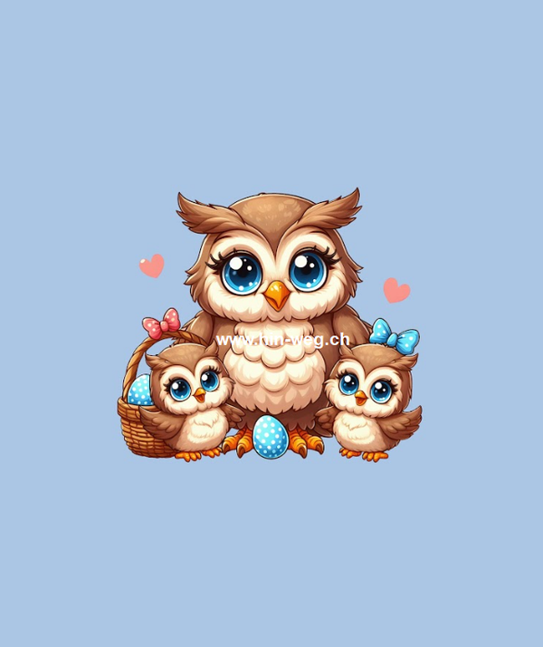 2081 Eulefamilie Blau EINZELPANEL