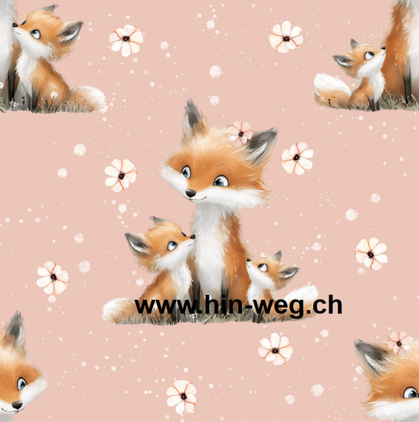 3009 Fuchsfamilie Rosa ALLOVERPRINT