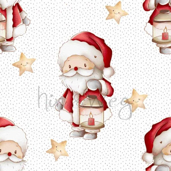 3014 Weihnachtsmann weiss von Stuff deluxe ALLOVERPRINT
