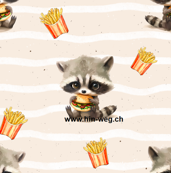 3030 Waschbär Pommes ALLOVERPRINT