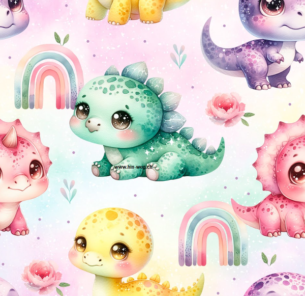 3038 Rainbow Dinos ALLOVERPRINT