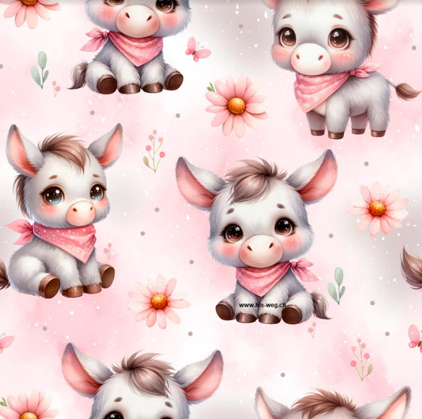 3047 Eselchen mit Halstuch ALLOVERPRINT