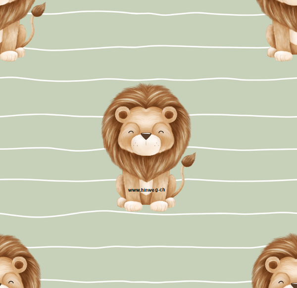 3043 Löwe LEON grün ALLOVERPRINT