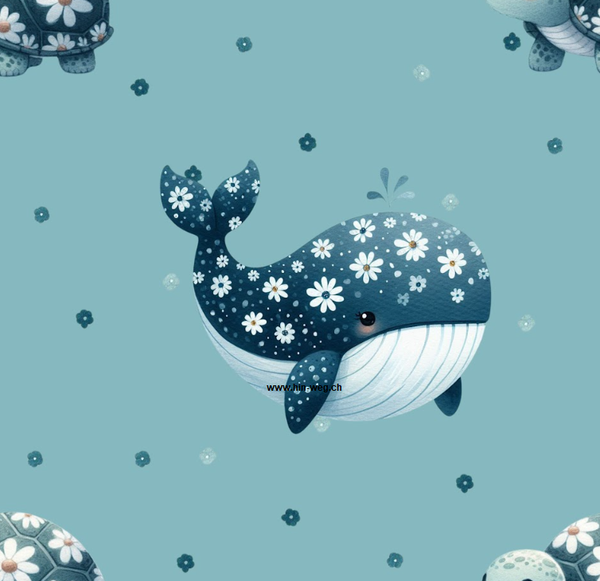 3044 Wal & Schildkröte ALLOVERPRINT