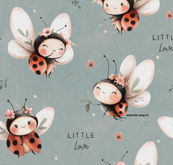 3174 Ladybug Blaugrau ALLOVERPRINT