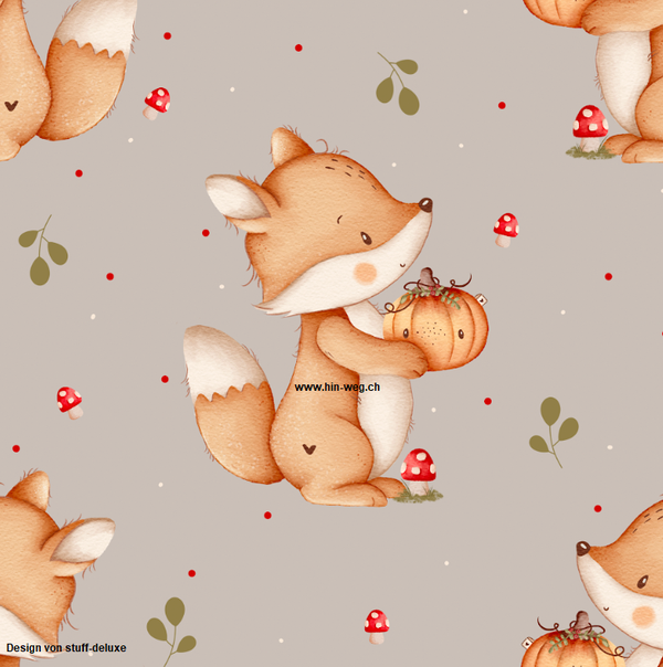 3191 Kürbisfuchs grau von Stuff-deluxe ALLOVERPRINT