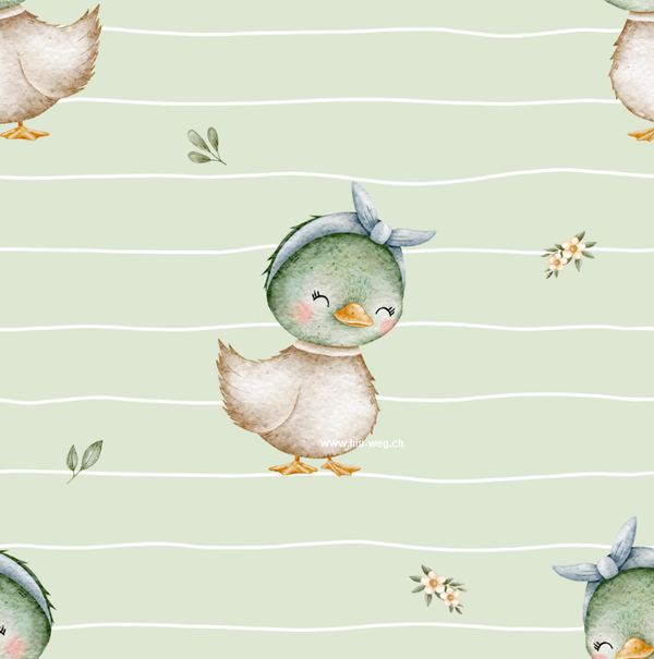 3340 Entchen Mint ALLOVERPRINT