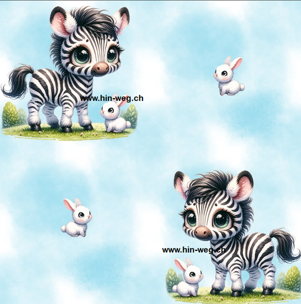 3364 Zebra & Hase ALLOVERPRINT