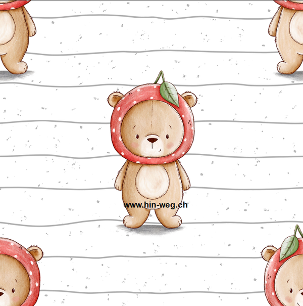 3373 ErdbeerBär weiss ALLOVERPRINT