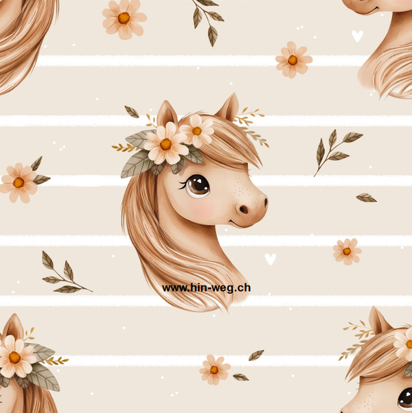 3409 Pferd Bluma Beige ALLOVPERPRINT