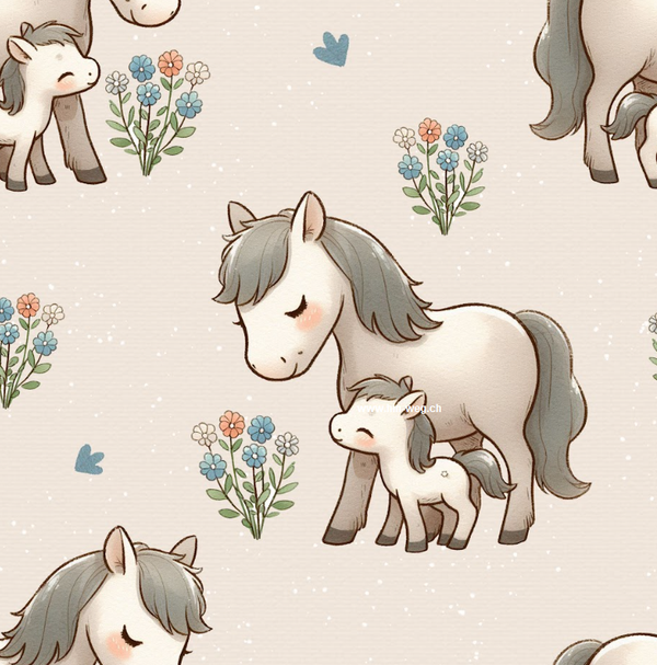 3498 RössliFamilie Beige ALLOVERPRINT